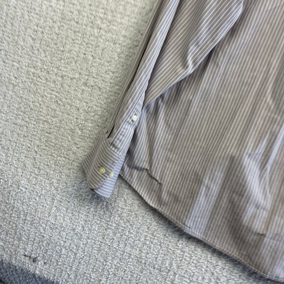 Tommy Hilfiger Stripped Shirt Men's Sz 17 Striped Crest Lion Down Casual Preppy - Picture 13 of 15